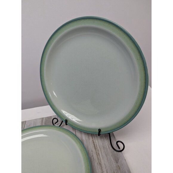 Vintage Stoneware JCPenney Sea Green Dinner Plates Set Of 2 - Picture 3 of 7